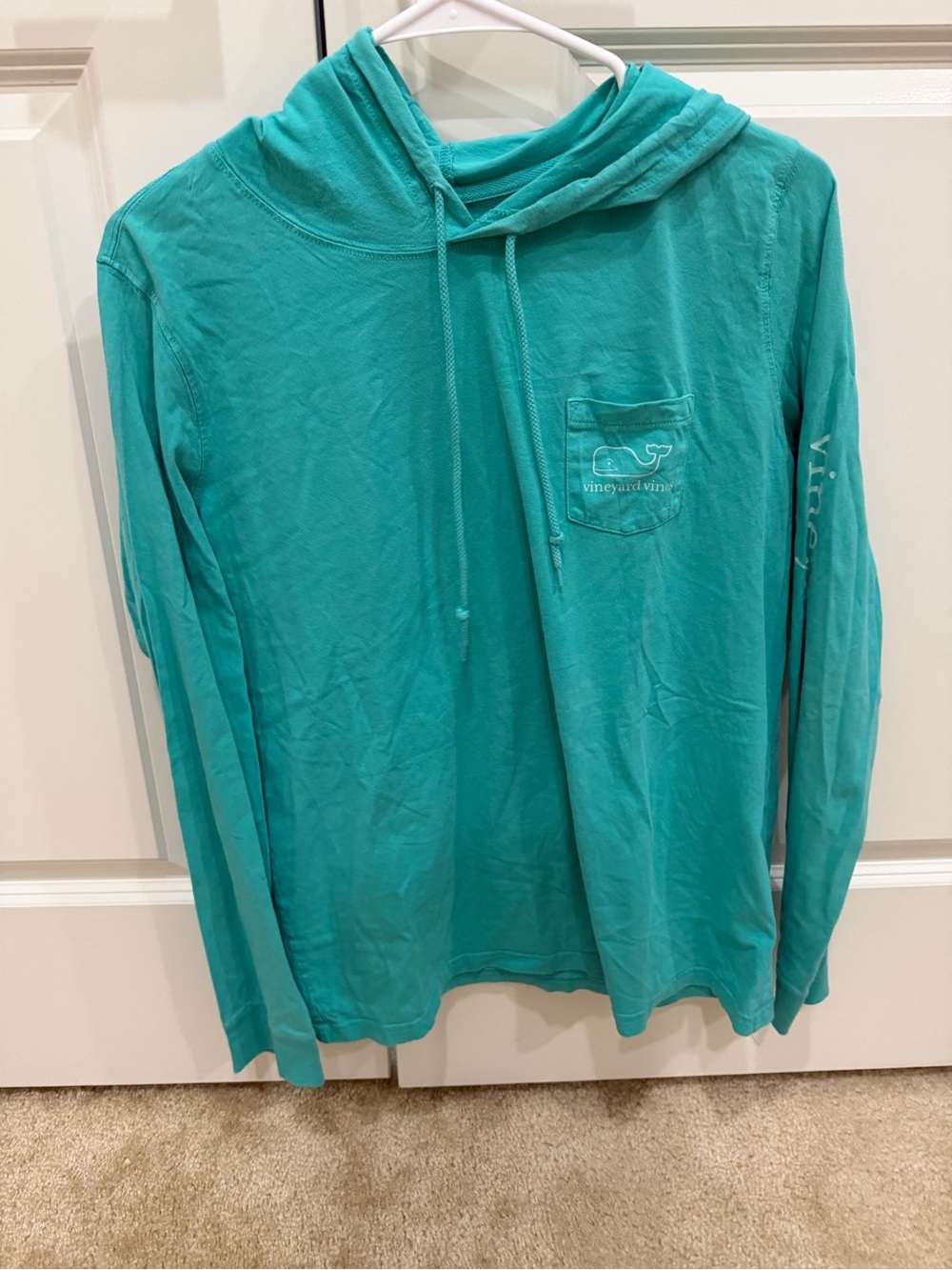 Vineyard Vines Teal Pullover Hoodie with Pocket